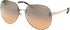 Michael Kors Woman Sunglasses Light Gold Frame, Brown Silver 60MM MK1037-12128Z